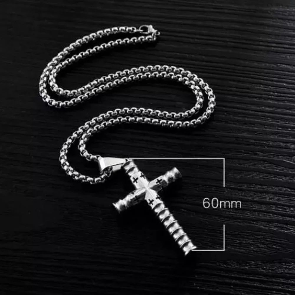 ❤️Domineering Highquality designs silvercross pendantnecklace for menN902…